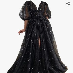 Black starry glitter dress